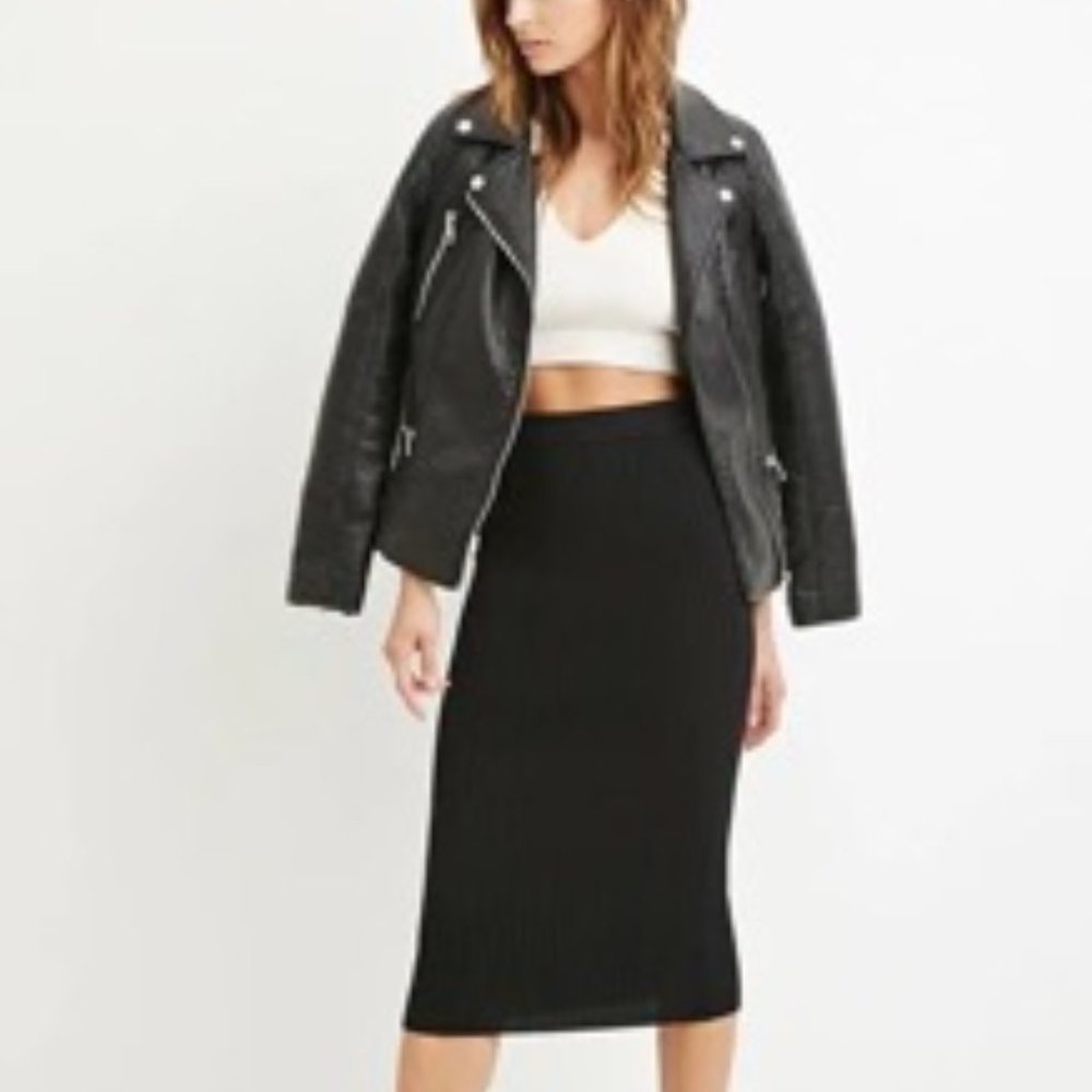 GROCERIES APPAREL Sansom Pencil Skirt in Black